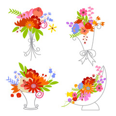 Colorful Retro Flower Collection