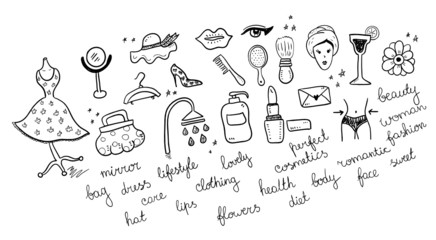 Obraz premium Set of woman objects