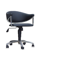 Fototapeta premium The office chair from black leather. Isolated