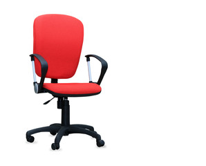 Fototapeta premium The red office chair. Isolated
