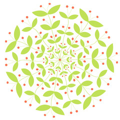 round plant ornament with red berries