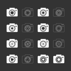 camera shutter icon set, vector eps10