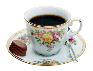 Kaffetasse mit Praline