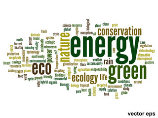 Vector conceptual ecology word cloud