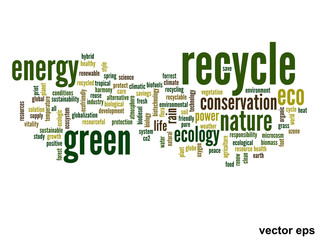 Vector conceptual ecology word cloud