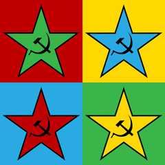 Fototapeta premium Pop art communist star