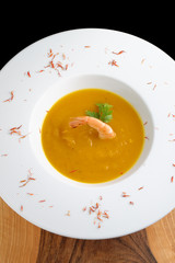 Tom Yum,Thai hot and spicy soup seafood with shrimp and pumpkin