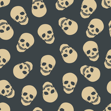 Seamless pattern with skulls.