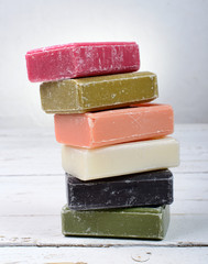 several multicolored soaps