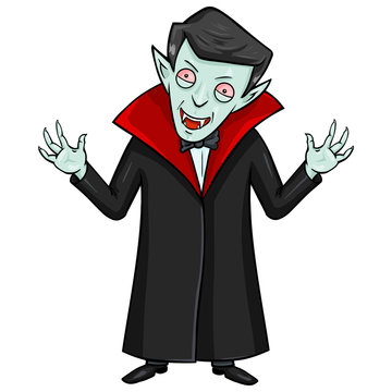 Vector Halloween Character - Evil Attacking Vampire