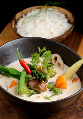 Traditional thai vegetable red curry