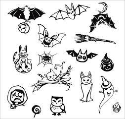 Cartoon Halloween set