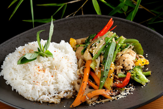 Stir Fry vegetable/Chicken with Rice