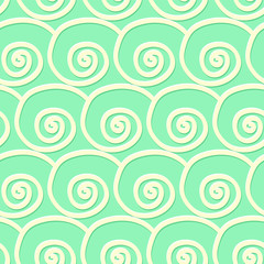 Circles and swirls seamless pattern in vintage style