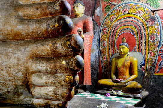 Buddha statues in Dambulla cave temple, Sri Lanka