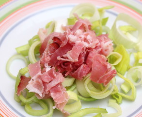 Lauch mit Speck