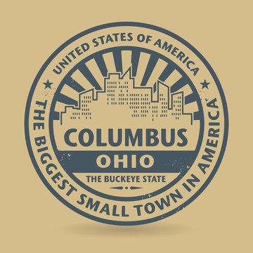Grunge rubber stamp with name of Columbus, Ohio