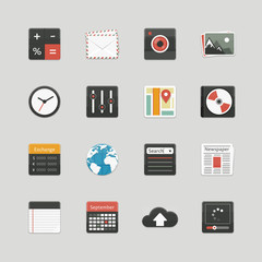 Set of user interface icons. Applications.