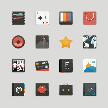 Set of user interface icons. Applications.