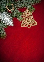Christmas background with decorations and toys