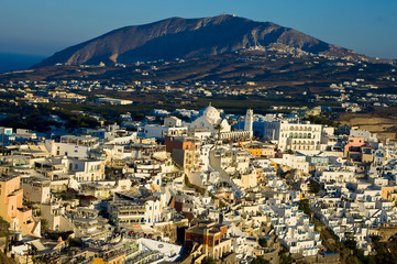 Naklejka premium City Fira, Santorini island, Greece.