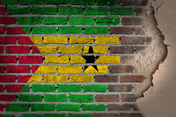 Dark brick wall with plaster - Sao Tome and Principe