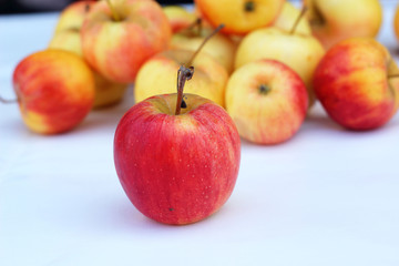 Red apples fresh in white background