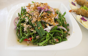 Vegetable fern spicy salad , Thai food