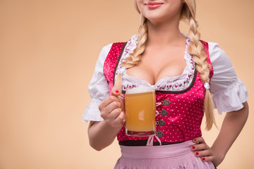 Young sexy blonde wearing dirndl