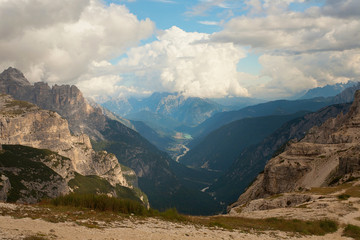 Dolomites mountain panorama in Italy