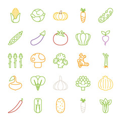 Vegetables  icons , flat design