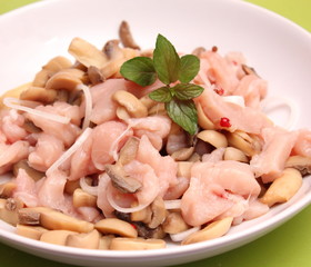 Fleisch und champignons