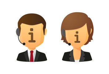 Faceless customer service workers