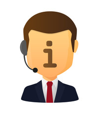 Faceless male customer service worker