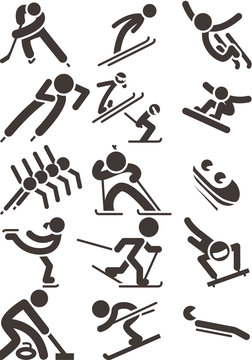 Winter sport icons