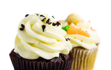 Cupcakes on white background