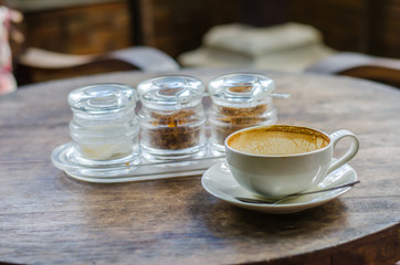 empty and dirty cup of coffee