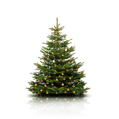 Weihnachtsbaum mit Goldkugeln