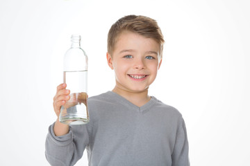 child with a grey t-shirt