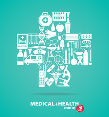 Medical set. Cross illustration.