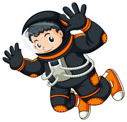 An astronaut floating