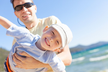 family at the beach