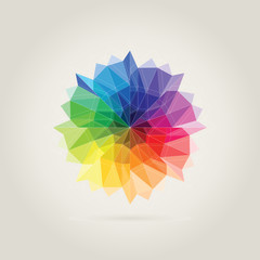 color wheel polygon in beige background