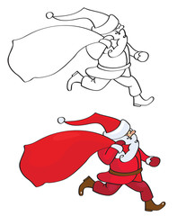 Vector Santa Claus cartoon isolated.