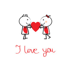 Cute card on valentine's day