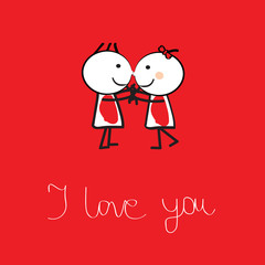 Cute card on valentine's day