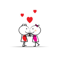 Cute card on valentine's day