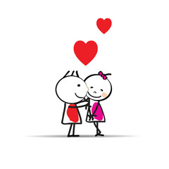 Cute card on valentine's day