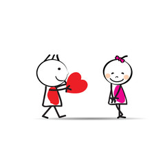 Cute card on valentine's day