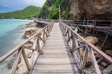 Wooden Bridge with beach